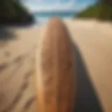 Traditional Polynesian surfboard crafted from native wood