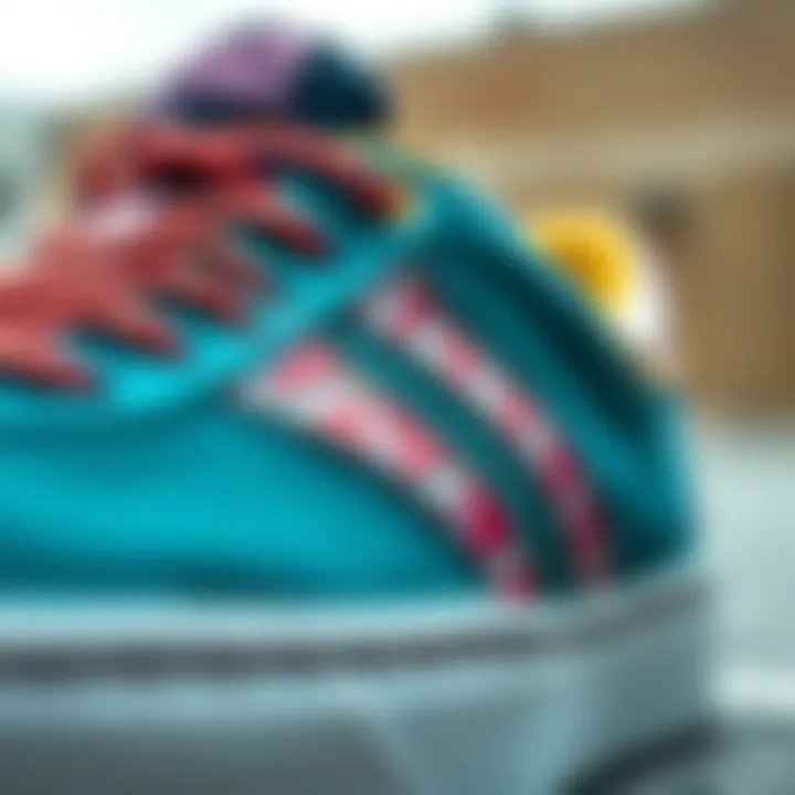 Close-up of innovative skate shoe materials