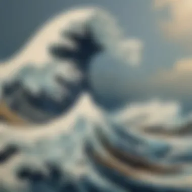 Dynamic Movement in The Great Wave The iconic Great Wave woodblock print showcasing dynamic movement and intricate detail.