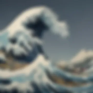 Edo-period Aesthetics in The Great Wave Historical context of the Great Wave with Edo-period elements and traditional Japanese aesthetics.