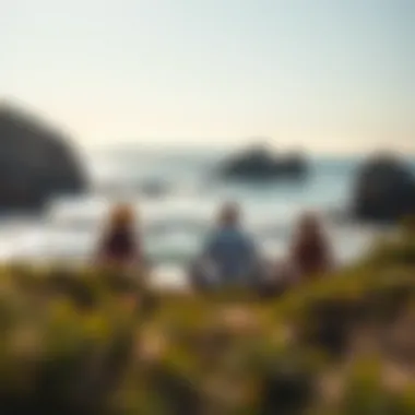 Meditation by the Coast Meditation scene with coastal backdrop