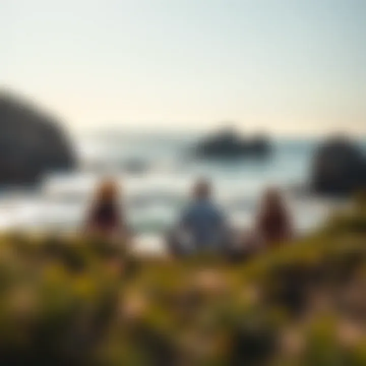 Meditation by the Coast Meditation scene with coastal backdrop