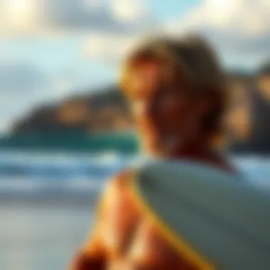 Laird Hamilton in a serene beach setting