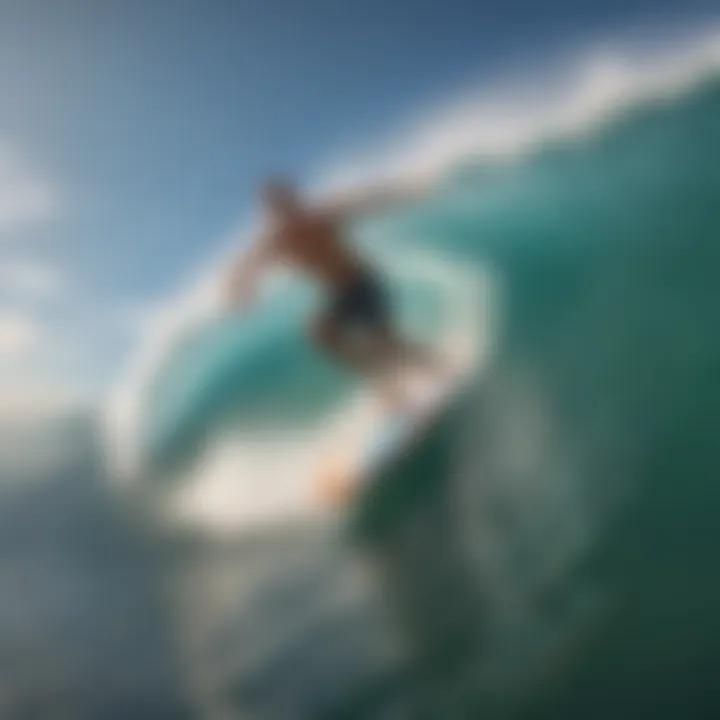 Surfer performing a trick with a GoPro attached