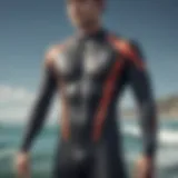 A detailed view of a spring suit wetsuit showcasing high-quality material