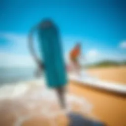 Portable rinse kit in action at a beach