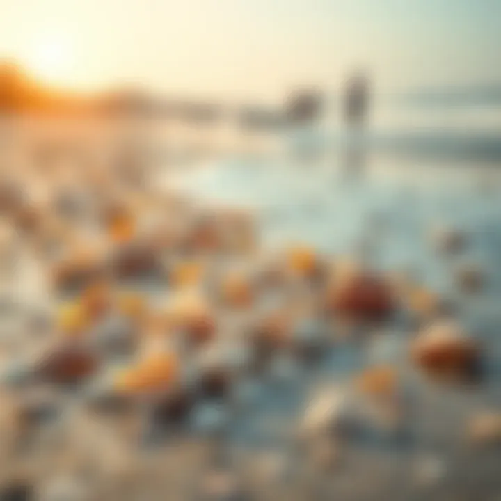 Natural Beauty of Seashells on the Shore Seashells scattered on a peaceful shoreline, symbolizing natural beauty