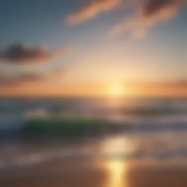 A serene sunset over the ocean, with gentle sounds of nature.