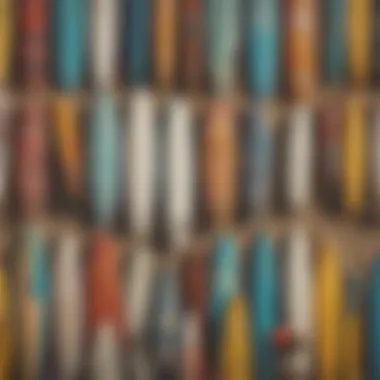 The Array of Surfboards: Symbols of Adventure Surfboards neatly arranged on the beach
