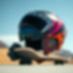 Protective skateboard helmet showcasing advanced safety features