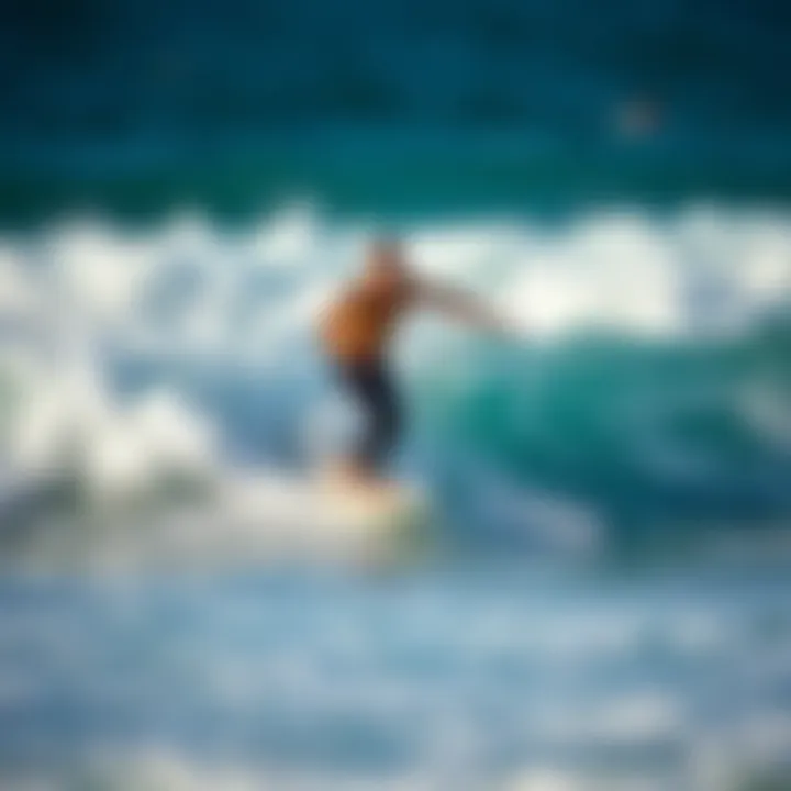 A surfer demonstrating agility on the waves using Tyr split fins.