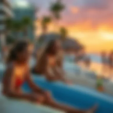 Community Life in Surf Culture A lively surf community engaging in beach activities