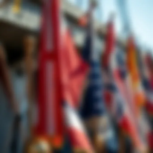 Historical marine signal flags on display