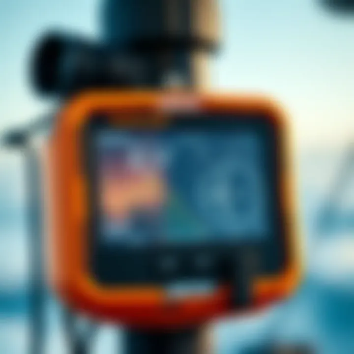 A digital weather station displaying wind data