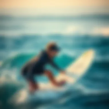 Surfboarder observing wind conditions