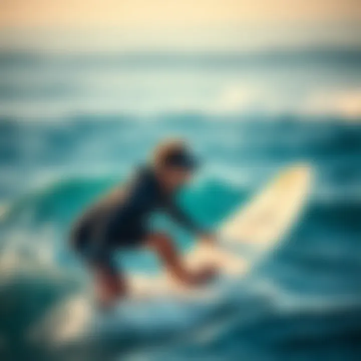 Surfboarder observing wind conditions