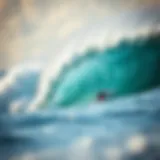 Illustration of wind patterns influencing wave formation