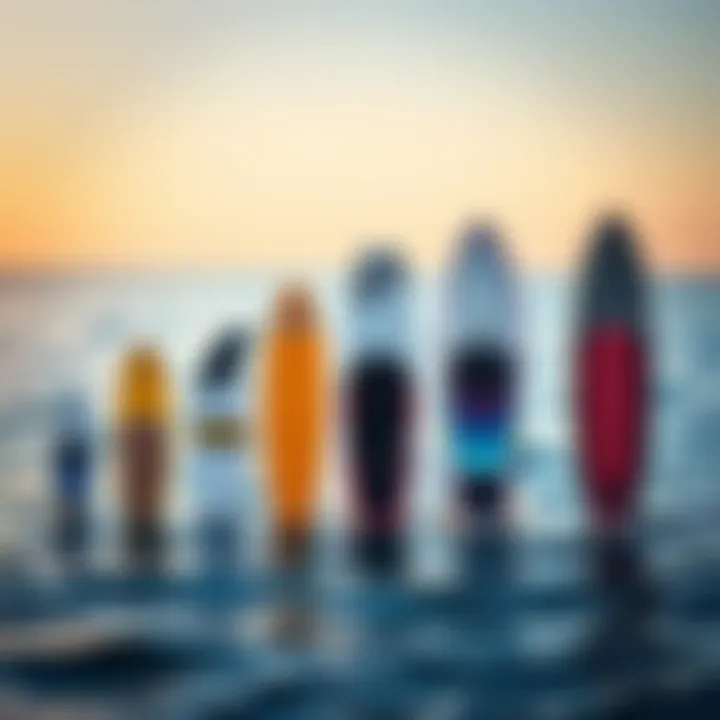 Diverse Wakesurf Board Shapes and Their Sizes Comparison of different wakesurf board shapes and sizes