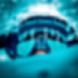 Close-up of waterproof goggles with anti-fog technology