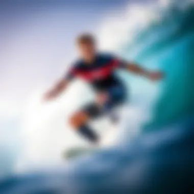 Surfing with Xcel Wetsuit Performance Person surfing in an Xcel wetsuit