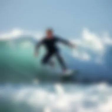 Performance of Xterra Wetsuit in Surfing Surfer in action wearing Xterra wetsuit, illustrating performance in waves