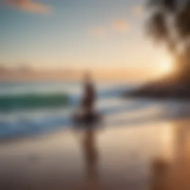 Finding Peace: Yoga and Relaxation at the Shore A serene beach scene illustrating relaxation techniques in yoga
