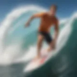 A surfer executing a zap skim maneuver on a wave